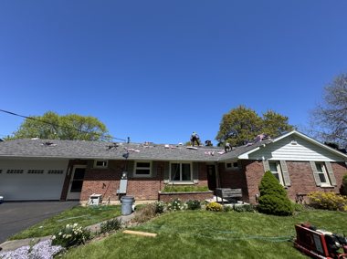 Close-up of new architectural shingles — TNE Roofing & Siding